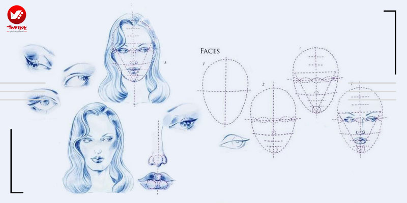 مراحل اسکچ چهره در طراحی لباس